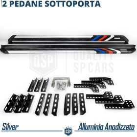 2 ESCALONES LATERALES Universales Coches y SUV | Pisaderas en Aluminio y Inserciones Coloreadas PVC Antideslizante