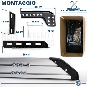 2 ESCALONES LATERALES Universales Coches y SUV | Pisaderas en Aluminio y Inserciones Coloreadas PVC Antideslizante