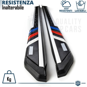 2 ESCALONES LATERALES Universales Coches y SUV | Pisaderas en Aluminio y Inserciones Coloreadas PVC Antideslizante