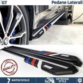2 ESCALONES LATERALES para BMW Serie 3 GT, 5 GT, 6 GT en Aluminio y Inserciones de PVC Estilo M