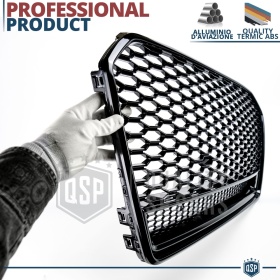 REJILLA Delantera para Audi A6 C7, S6 (14-18), Parrilla NIDO DE ABEJA Negro Brillante | Tuning Estilo rs