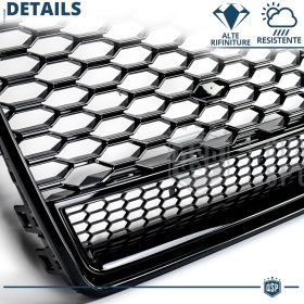 REJILLA Delantera para Audi A6 C7, S6 (14-18), Parrilla NIDO DE ABEJA Negro Brillante | Tuning Estilo rs