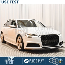 REJILLA Delantera para Audi A6 C7, S6 (14-18), Parrilla NIDO DE ABEJA Negro Brillante | Tuning Estilo rs