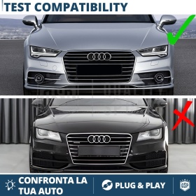 REJILLA Delantera para Audi A7 C7, S7 (14-18), Parrilla NIDO DE ABEJA Negro Brillante | Tuning Estilo rs