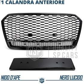 REJILLA Delantera para Audi A7 C7, S7 (14-18), Parrilla NIDO DE ABEJA Negro Brillante | Tuning Estilo rs
