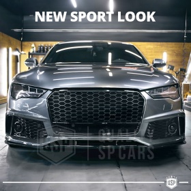 REJILLA Delantera para Audi A7 C7, S7 (14-18), Parrilla NIDO DE ABEJA Negro Brillante | Tuning Estilo rs