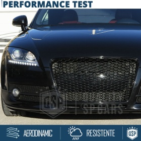 REJILLA Delantera para Audi TT 8J, Parrilla NIDO DE ABEJA Negro Brillante | Tuning Estilo rs