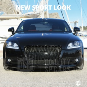 REJILLA Delantera para Audi TT 8J, Parrilla NIDO DE ABEJA Negro Brillante | Tuning Estilo rs