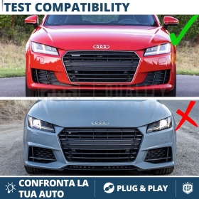 REJILLA Delantera para Audi TT 8S (14-18), Parrilla NIDO DE ABEJA Negro Brillante | Tuning Estilo rs