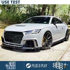 REJILLA Delantera para Audi TT 8S (14-18), Parrilla NIDO DE ABEJA Negro Brillante | Tuning Estilo rs