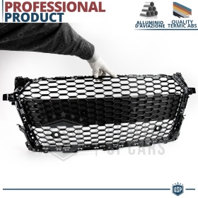 REJILLA Delantera para Audi TT 8S (14-18), Parrilla NIDO DE ABEJA Negro Brillante | Tuning Estilo rs