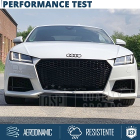 REJILLA Delantera para Audi TT 8S (14-18), Parrilla NIDO DE ABEJA Negro Brillante | Tuning Estilo rs