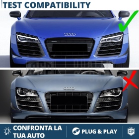 REJILLA Delantera para Audi R8 42 (13-15), Parrilla NIDO DE ABEJA Negro Brillante | Tuning Estilo rs