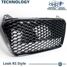 REJILLA Delantera para Audi R8 42 (13-15), Parrilla NIDO DE ABEJA Negro Brillante | Tuning Estilo rs