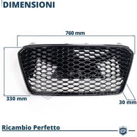 REJILLA Delantera para Audi R8 42 (13-15), Parrilla NIDO DE ABEJA Negro Brillante | Tuning Estilo rs