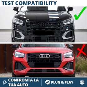 REJILLA Delantera para Audi Q2, SQ2 (16-20), Parrilla NIDO DE ABEJA Negro Brillante | Tuning Estilo rs