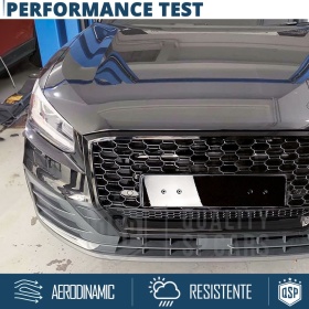 REJILLA Delantera para Audi Q2, SQ2 (16-20), Parrilla NIDO DE ABEJA Negro Brillante | Tuning Estilo rs