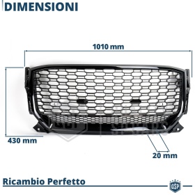 REJILLA Delantera para Audi Q2, SQ2 (16-20), Parrilla NIDO DE ABEJA Negro Brillante | Tuning Estilo rs