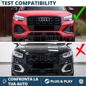 REJILLA Delantera para Audi Q2, SQ2 (desde 2020), Parrilla NIDO DE ABEJA Negro Brillante | Estilo rs