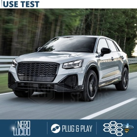 REJILLA Delantera para Audi Q2, SQ2 (desde 2020), Parrilla NIDO DE ABEJA Negro Brillante | Estilo rs