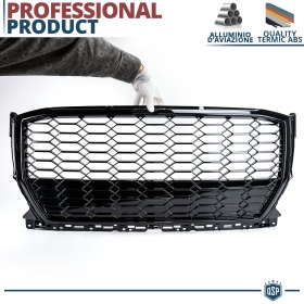 REJILLA Delantera para Audi Q2, SQ2 (desde 2020), Parrilla NIDO DE ABEJA Negro Brillante | Estilo rs