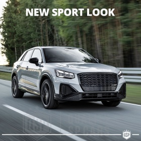 REJILLA Delantera para Audi Q2, SQ2 (desde 2020), Parrilla NIDO DE ABEJA Negro Brillante | Estilo rs