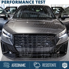 REJILLA Delantera para Audi Q2, SQ2 (desde 2020), Parrilla NIDO DE ABEJA Negro Brillante | Estilo rs