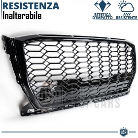 REJILLA Delantera para Audi Q2, SQ2 (desde 2020), Parrilla NIDO DE ABEJA Negro Brillante | Estilo rs