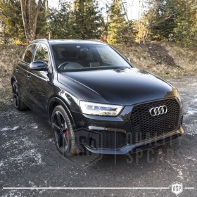 REJILLA Delantera para Audi Q3 8U (14-18), Parrilla NIDO DE ABEJA Negro Brillante | Tuning Estilo rs