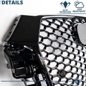 REJILLA Delantera para Audi Q3 8U (14-18), Parrilla NIDO DE ABEJA Negro Brillante | Tuning Estilo rs