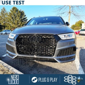 REJILLA Delantera para Audi Q3 8U (14-18), Parrilla NIDO DE ABEJA Negro Brillante | Tuning Estilo rs