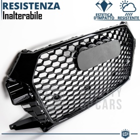 REJILLA Delantera para Audi Q3 8U (14-18), Parrilla NIDO DE ABEJA Negro Brillante | Tuning Estilo rs