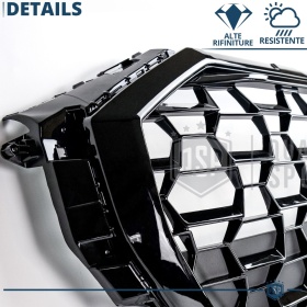 REJILLA Delantera para Audi Q3 F3, SQ3 (desde 2018), Parrilla NIDO DE ABEJA Negro Brillante | Tuning Estilo rs