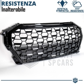 REJILLA Delantera para Audi Q3 F3, SQ3 (desde 2018), Parrilla NIDO DE ABEJA Negro Brillante | Tuning Estilo rs