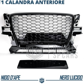 REJILLA Delantera para Audi Q5 8R (08-12), Parrilla NIDO DE ABEJA Negro Brillante | Tuning Estilo rs