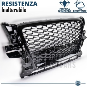 REJILLA Delantera para Audi Q5 8R (08-12), Parrilla NIDO DE ABEJA Negro Brillante | Tuning Estilo rs