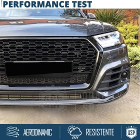 REJILLA Delantera para Audi Q5 FY, SQ5 (16-20), Parrilla NIDO DE ABEJA Negro Brillante | Tuning Estilo rs