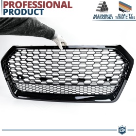 REJILLA Delantera para Audi Q5 FY, SQ5 (16-20), Parrilla NIDO DE ABEJA Negro Brillante | Tuning Estilo rs