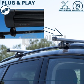 PORTAESQUÍS Coche Universal NORDRIVE en Aluminio NEGRO | Sobre Techo con Barras de Techo | Aprobado TÜV GS