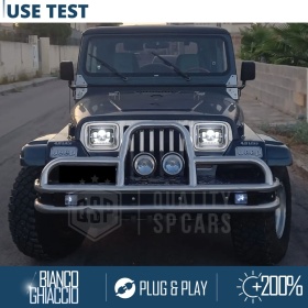 FAROS LED Delanteros para Jeep Wrangler YJ, HOMOLOGADOS, Potente Luz Blanca 6500K | PLUG & PLAY