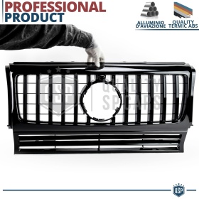 REJILLA Delantera para Mercedes Clase G W463, Parrilla Negro Brillante | Tuning Estilo GT-R