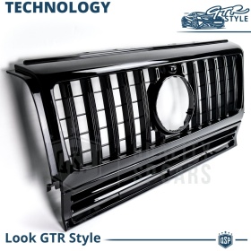 REJILLA Delantera para Mercedes Clase G W463, Parrilla Negro Brillante | Tuning Estilo GT-R