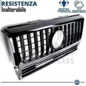 REJILLA Delantera para Mercedes Clase G W463, Parrilla Negro Brillante | Tuning Estilo GT-R