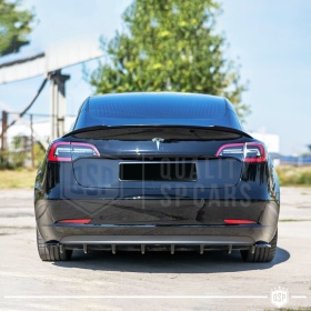 ALERÓN Trasero para TESLA MODEL 3, Spoiler Maletero Aerodinámico NEGRO Brillante en ABS Tuning