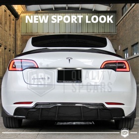 ALERÓN Trasero para TESLA MODEL 3, Spoiler Maletero Aerodinámico NEGRO Brillante en ABS Tuning