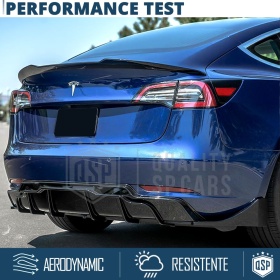 ALERÓN Trasero para TESLA MODEL 3, Spoiler Maletero Aerodinámico NEGRO Brillante en ABS Tuning