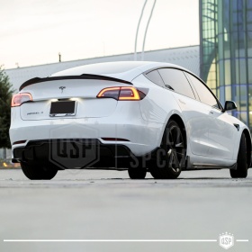 ALERÓN Trasero para TESLA MODEL 3, Spoiler Maletero Aerodinámico NEGRO Brillante en ABS Tuning