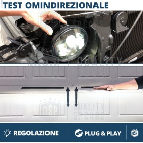 FAROS LED + Soportes para JEEP WRANGLER JL, Luz Blanca 6500K Angel Eyes | APROBADO