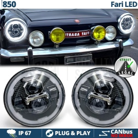FAROS LED para FIAT 850, Luz Blanca 6500K Angel Eyes | APROBADO