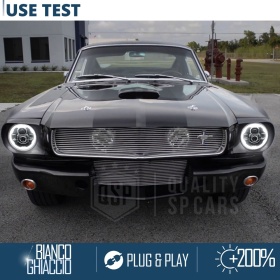 FAROS LED para FORD MUSTANG MK1, Luz Blanca 6500K Angel Eyes | APROBADO